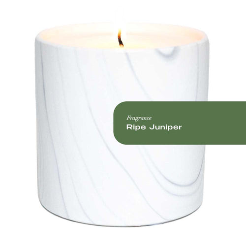 Ripe Juniper White Marble Candle 6oz