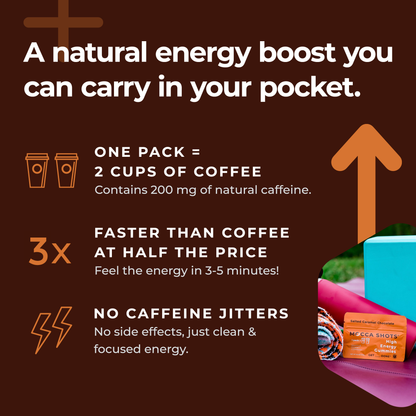 Mocca Shots Energy Gummies with Caffeine Salted Caramel (12-Pack/1 pack 4 days)