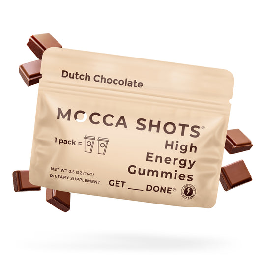 Mocca Shots Energy Gummies with Caffeine Dutch Chocolate (12-Pack/1 pack 4 days)